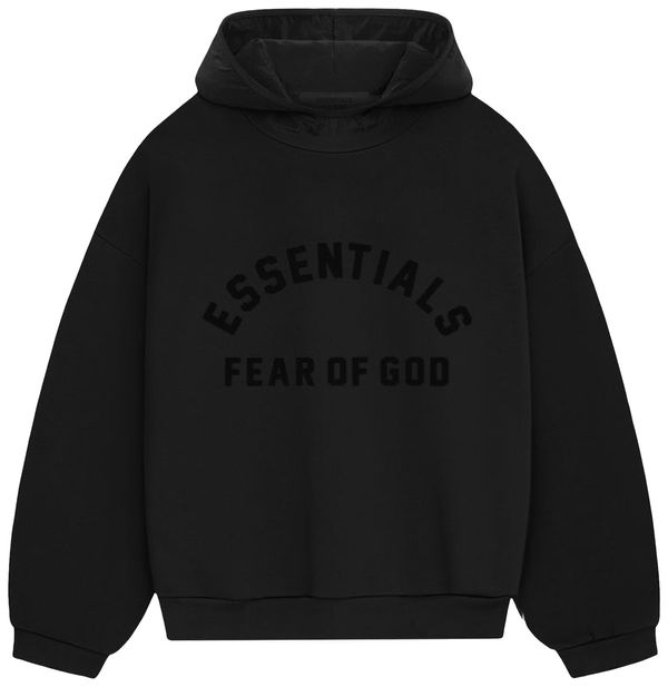 Fear of God Essentials Nylon Fleece Hoodie 'Jet Black/Jet Black'