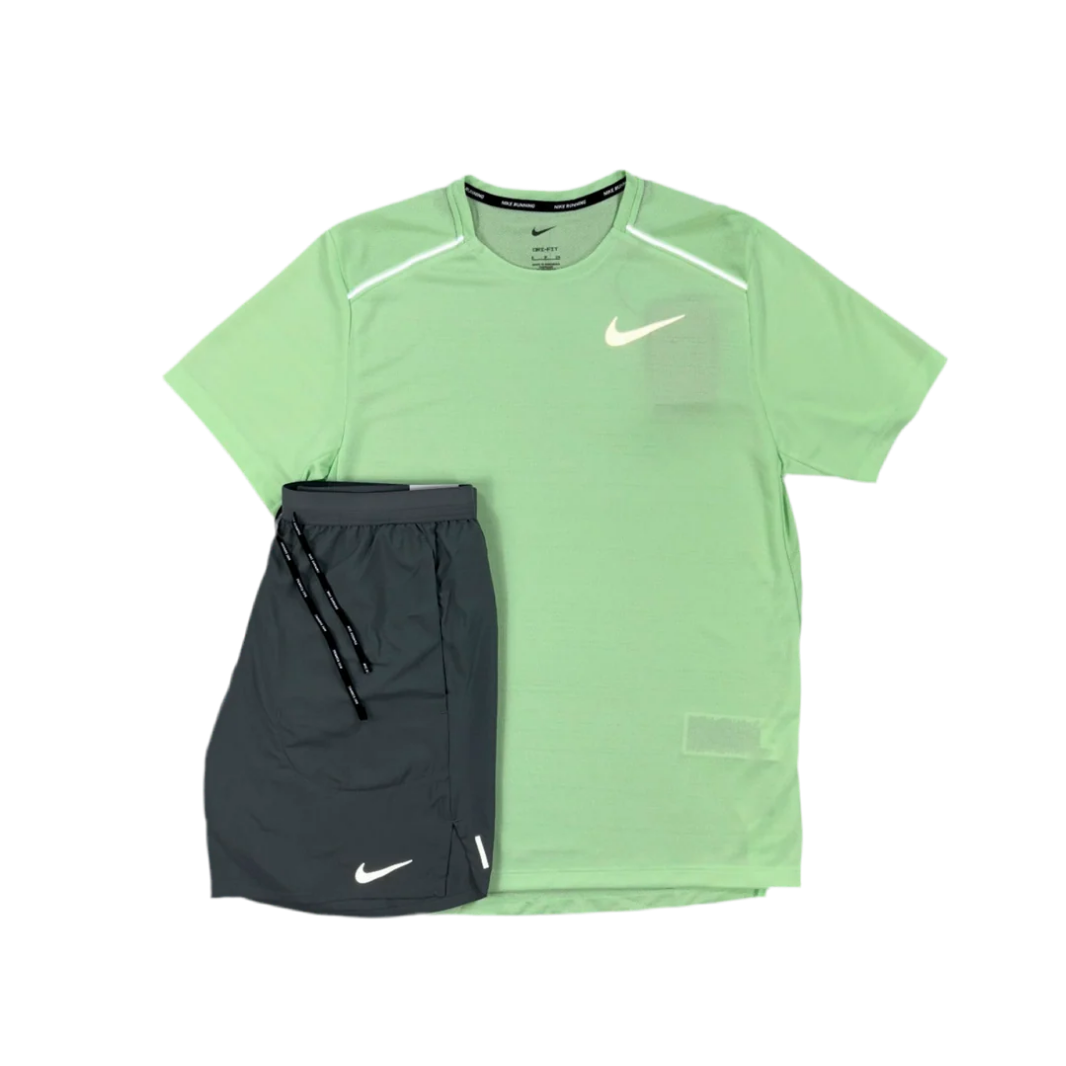 Nike - Vapour Green Miler / Grey Flex Stride Set