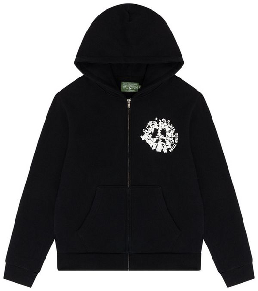 Denim Tears University Zip Hoodie 'Black/White'