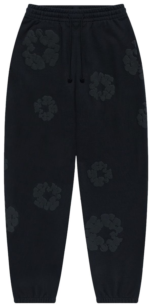 Denim Tears Cotton Wreath Sweatpants 'Black Monochrome'