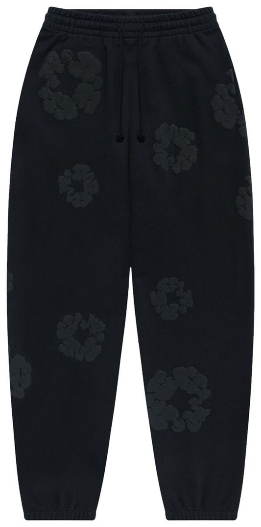 Denim Tears Cotton Wreath Sweatpants 'Black Monochrome'
