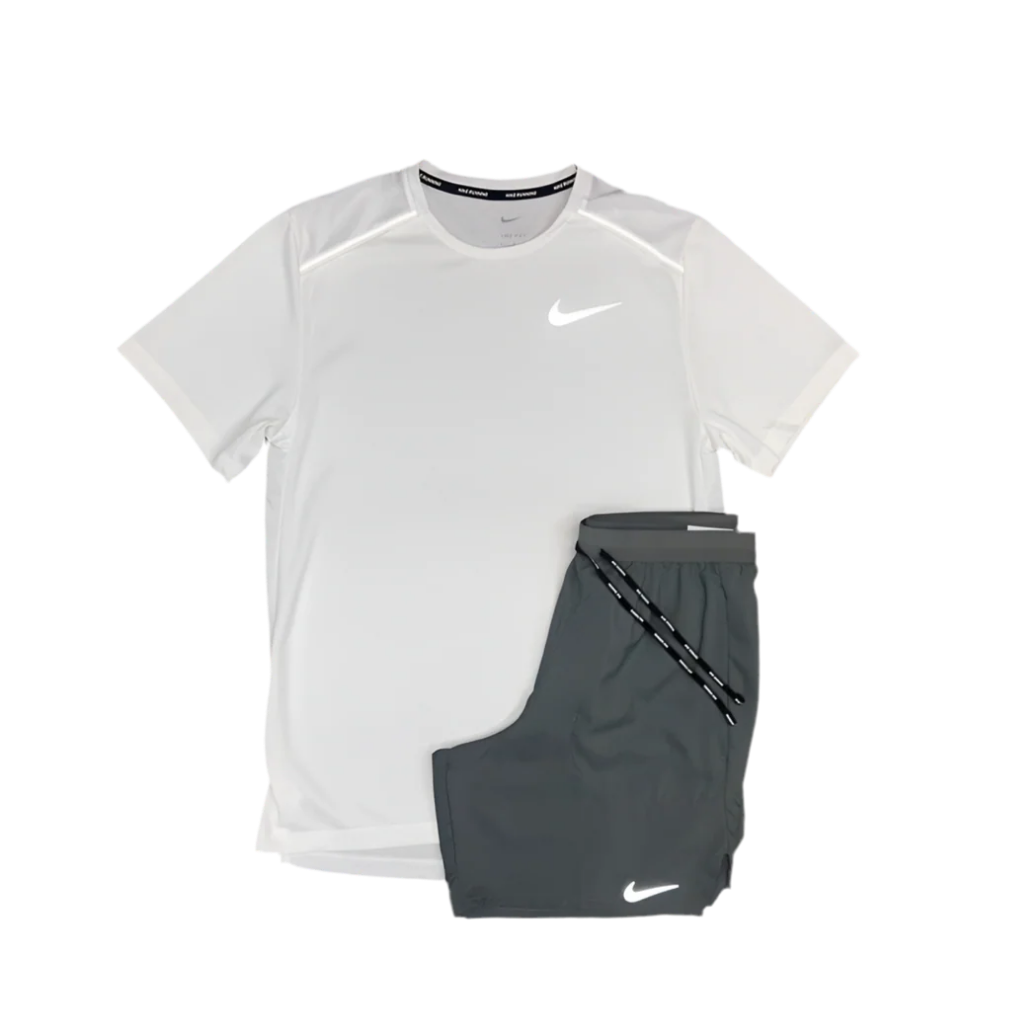 Nike - White Miler / Grey Flex Stride Set