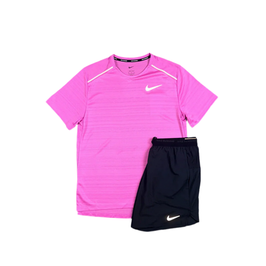 Nike - Playful Pink Miler / Black Flex Stride Set