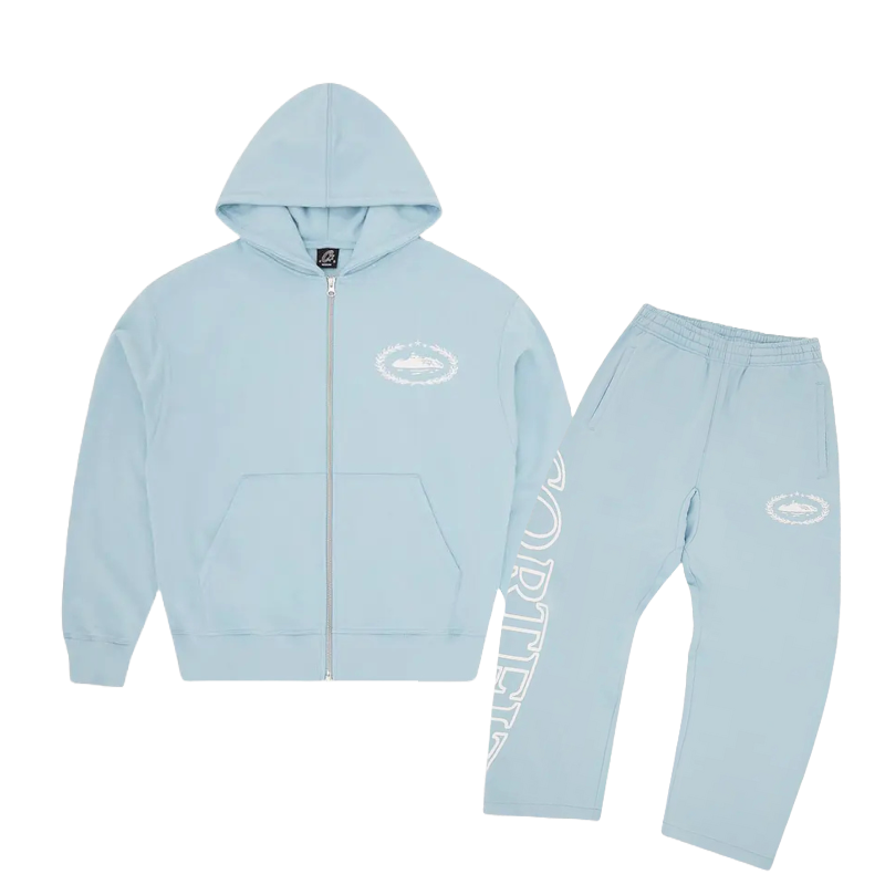 Corteiz Superior Royale Full-Zip Hoodie & Joggers Set - Baby Blue