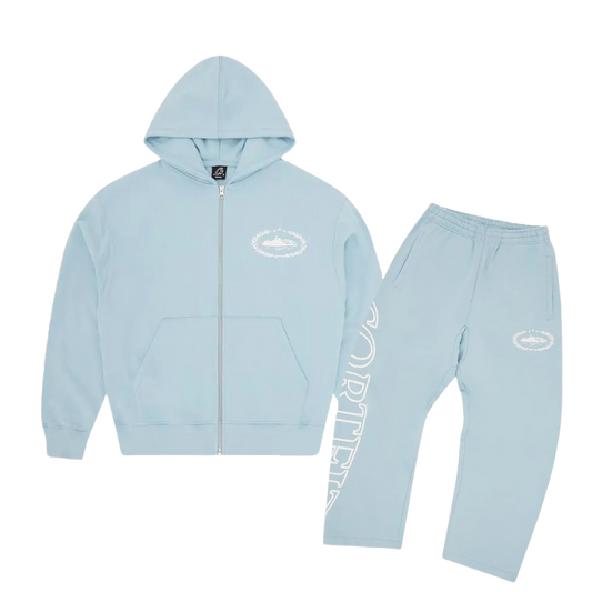Corteiz Superior Royale Full-Zip Hoodie & Joggers Set - Baby Blue