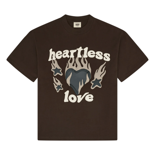 Broken Planet T-Shirt 'Heartless Love' - Mocha Brown