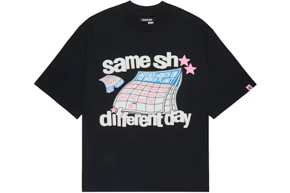 Broken Planet Market Different Day T Shirt - Midnight Black