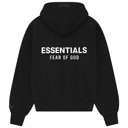 Fear of God Essentials Jet Black ZIP Hoodie (SS25)