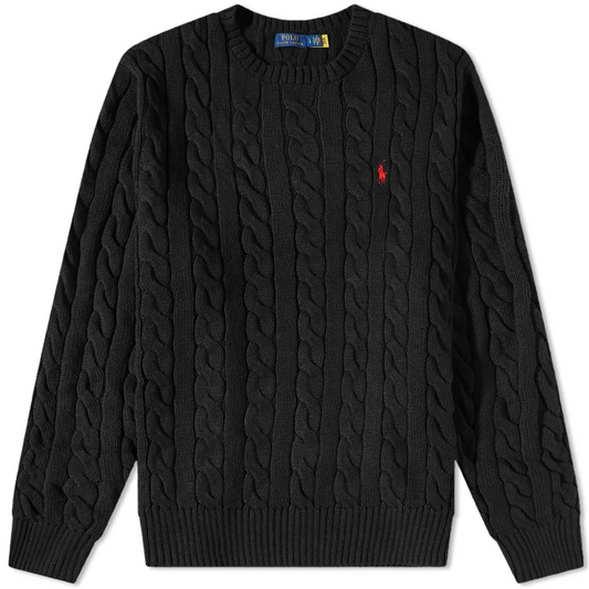 Polo Ralph Lauren Cable-Knit Cotton Jumper - Black
